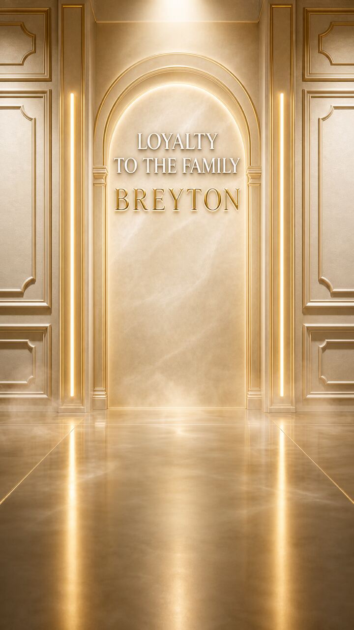 Cream and gold marble room with lit archway and custom name lettering